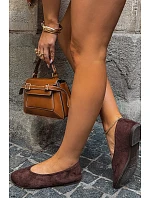 Hnědé baleríny z imitace semiše Camdena Hnědé baleríny z imitace semiše Camdena