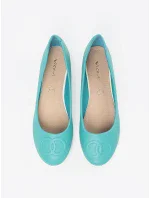 Stylové dámské  baleríny modré bez podpatku
