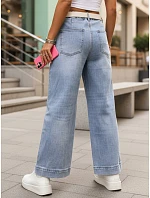 Dámské džíny volného střihu s vysokým pasem modré FashionStreet UY2958
