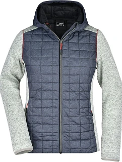 Daiber JN 771 Dámská pletená hybridní bunda 02.0771 light melange/anthracite melange