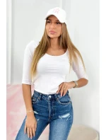 Halenka s kulatým výstřihem bílá Halenka s kulatým výstřihem bílá