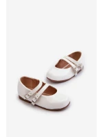 Lakýrované Dětské Baletky S Proužky Bílé Margenis