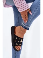 Dámské Semišové Pantofle S Připínáky Černé Vinceza 66741