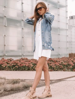 Lu Boo béžové Suede vystřihnout kotníkové boty Rock Girl