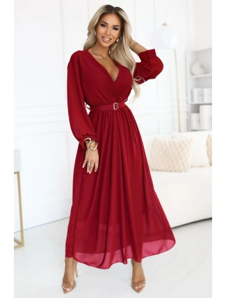 Dámské šaty 639-1 Vínová - Numoco