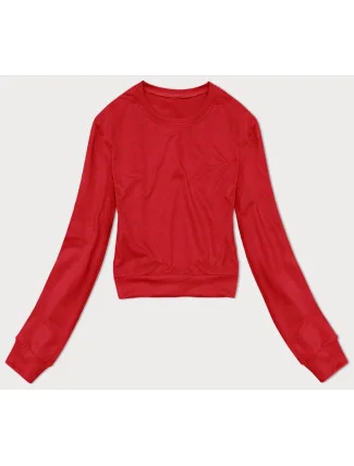 Tenká červená krátká dámská tepláková mikina (8B938-18) Tenká červená krátká dámská tepláková mikina (8B938-18)