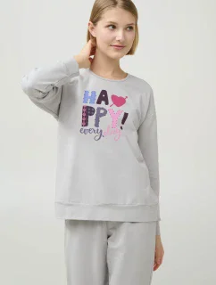 Vamp - Zimní dámské pyžamo s manžetami 21969 - Vamp