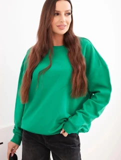 Dámská mikina s kulatým výstřihem základní bavlněná zelená