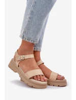 Dámské Sandály Na Platformě Béžové Evaretha