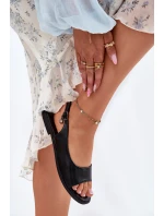 Dámské Sandály Na Ploché Podešvi Černé Weanise