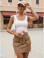 Dámská mini sukně QUILLA camel FashionStreet CY0440 Dámská mini sukně QUILLA camel FashionStreet CY0440
