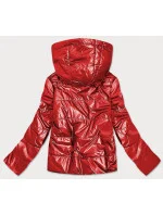 Červená lesklá dámská bunda s kapucí (B9575) Červená lesklá dámská bunda s kapucí (B9575)