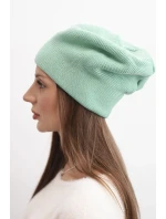 Dámská čepice vlněná klasická hladká beanie K420 tmavě mátová