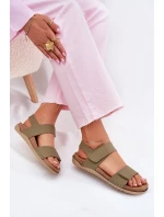 Kožené dámské sandály Inblu AA0001KU zelené