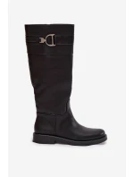 Dámské kozačky na nízkém podpatku se zdobným detailem Arvessa – černé Dámské kozačky na nízkém podpatku se zdobným detailem Arvessa – černé