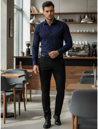 Pánská elegantní tmavě modrá košile FashionStreet DX2477