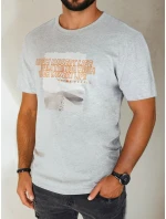 Pánské šedé tričko s potiskem FashionStreet RX5488