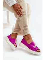 Zazoo 2939 Semišové Dámské Sandály S Mašlí Fuchsie