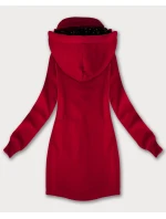 Čevená dámská mikina s kapucí a se stojáčkem LHD (AMG-171)