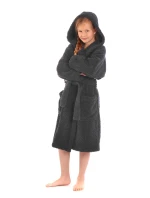 Dětský župan Athena s kapucí 9116  antracit - Vestis