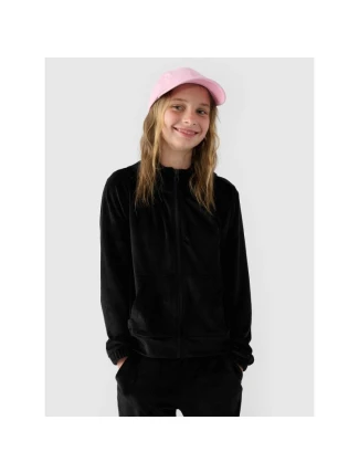 Dívčí velurová mikina s kapucí 4F Junior 4FJWAW24TSWSF1217-20S Dívčí velurová mikina s kapucí 4F Junior 4FJWAW24TSWSF1217-20S