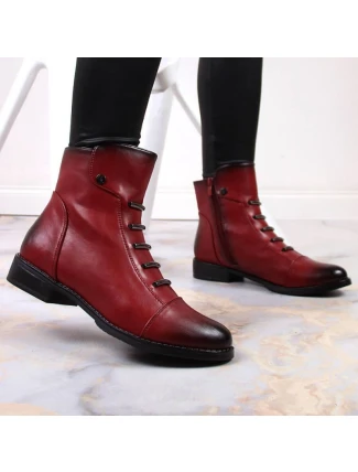 Jezzi W JEZ52G zateplené zdobené boty červená Jezzi W JEZ52G zateplené zdobené boty červená