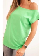 Dámská blůza s odhaleným ramenem zelená
