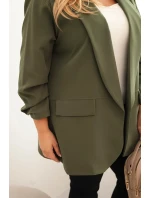 Dámská elegantní Plus Size sako khaki