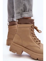 Dámské kozačky s ponožkou v hnědé barvě Rivella