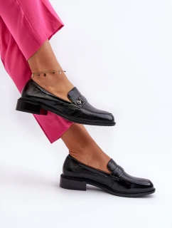 Dámské lakované mokasíny černé Nerilaja