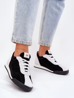 Dámské Kožené Sportovní Boty Laura Messi 2935 Černé