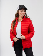 Dámská prošívaná bunda s kapucí GLANO - červená
