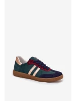 Dámské nízké semišové tenisky – lahvově zelené Zazoo