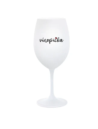 VÍNOPIČKA - bílá  sklenice na víno 350 ml