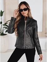 Dámská kožená bunda TY5202 černá - FashionStreet