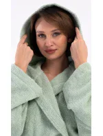 Dámský župan dlouhý s kapucí Máta