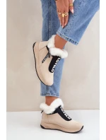 Dámské Botky S Kožešinou Béžové Zeriana