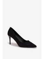 Dámské lodičky z eko semiše Černé Elvessa