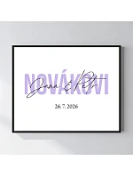 Personalizovaný magický fotoobraz v rámu - 40x50 - jména novomanželů Personalizovaný magický fotoobraz v rámu - 40x50 - jména novomanželů