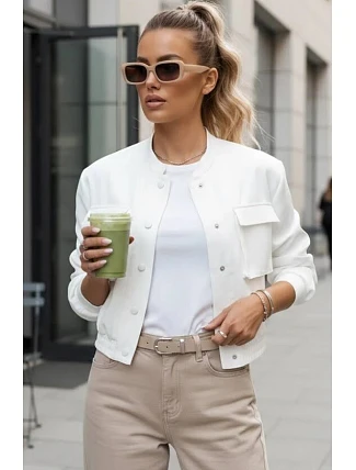 Dámská bunda bomber TY4305 smetanová - FashionStreet Dámská bunda bomber TY4305 smetanová - FashionStreet