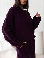 Dámská souprava z velurového úpletu v barvě lilku FashionStreet AY1251
