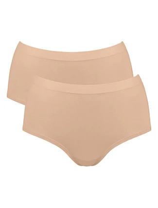 Dámské kalhotky GO Sense Highwaist 2P - BROWN - sv. béžové 1195 - SLOGGI