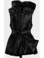 Černá dámská kožíšková vesta (BR9598-1)