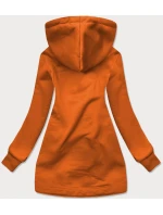 Dlouhá dámská rozepínací mikina v karamelové barvě (AMG815) Dlouhá dámská rozepínací mikina v karamelové barvě (AMG815)