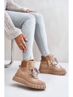 Dámské Zateplené Boty Trapery Na Platformě Hnědé Alcyhen
