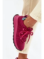 Kožené Semišové Dámské Tenisky Fuchsiová Bemela