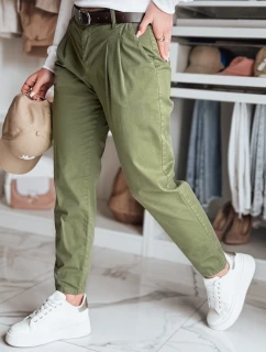 Dámské chinos kalhoty s páskem MODELA khaki FashionStreet UY2572