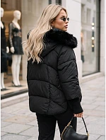 Dámská zimní bunda s kožešinou a kapucí, černá, FashionStreet TY5887