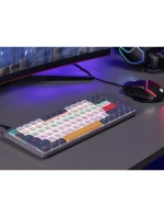 KLÁVESNICE TRACER FINA 84 ŠEDÁ OUTEMU ČERVENÝ SPÍNAČ