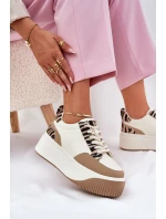 Dámské tenisky na masivní platformě Zebra Bežové Tamorniel